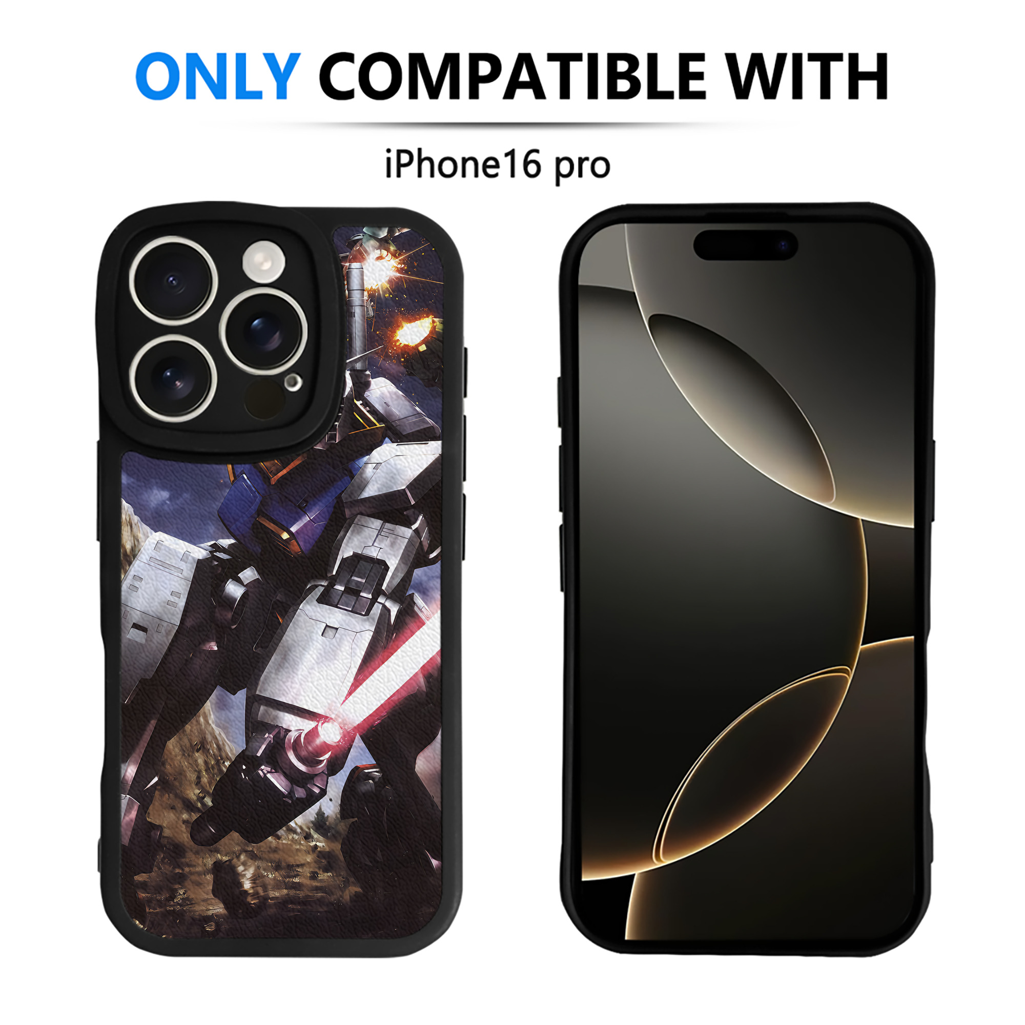 （画像用） 機動戦士ガンダム Mobile Suit Gundam 【iPhone 16シリーズ対応】シリコンスマホケース（レザー調） 材質：シリコン
